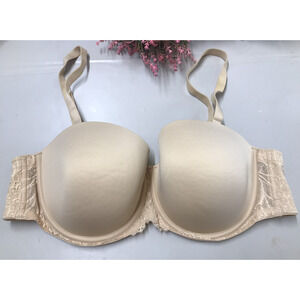PLUS SIZE Auden Women's Smooth Lightly Lined Comfort Wire Strapless Bra Nude 44C